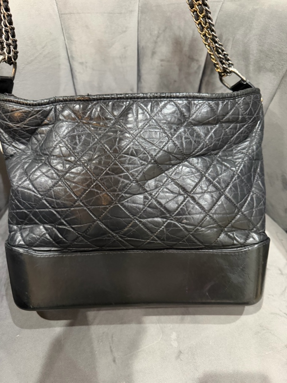 CHANEL Aged Calfskin Quilted Large Hobo Gabrielle Shoulder Bag Bag Black - Picture 10 of 16